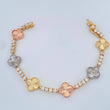 Pulso Tennis Trebol 13.85gr / Tres Oros 18K &