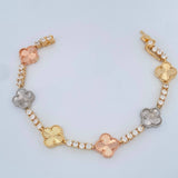 Pulso Tennis Trebol 13.85gr / Tres Oros 18K &