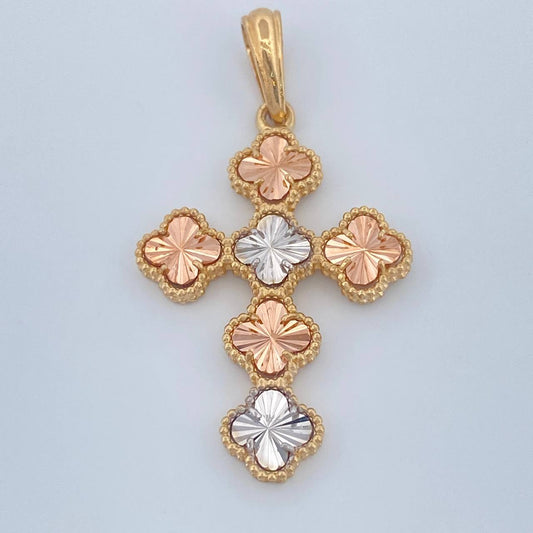 Dije Cruz Trebol 4.4gr / Tres Oros 18K &