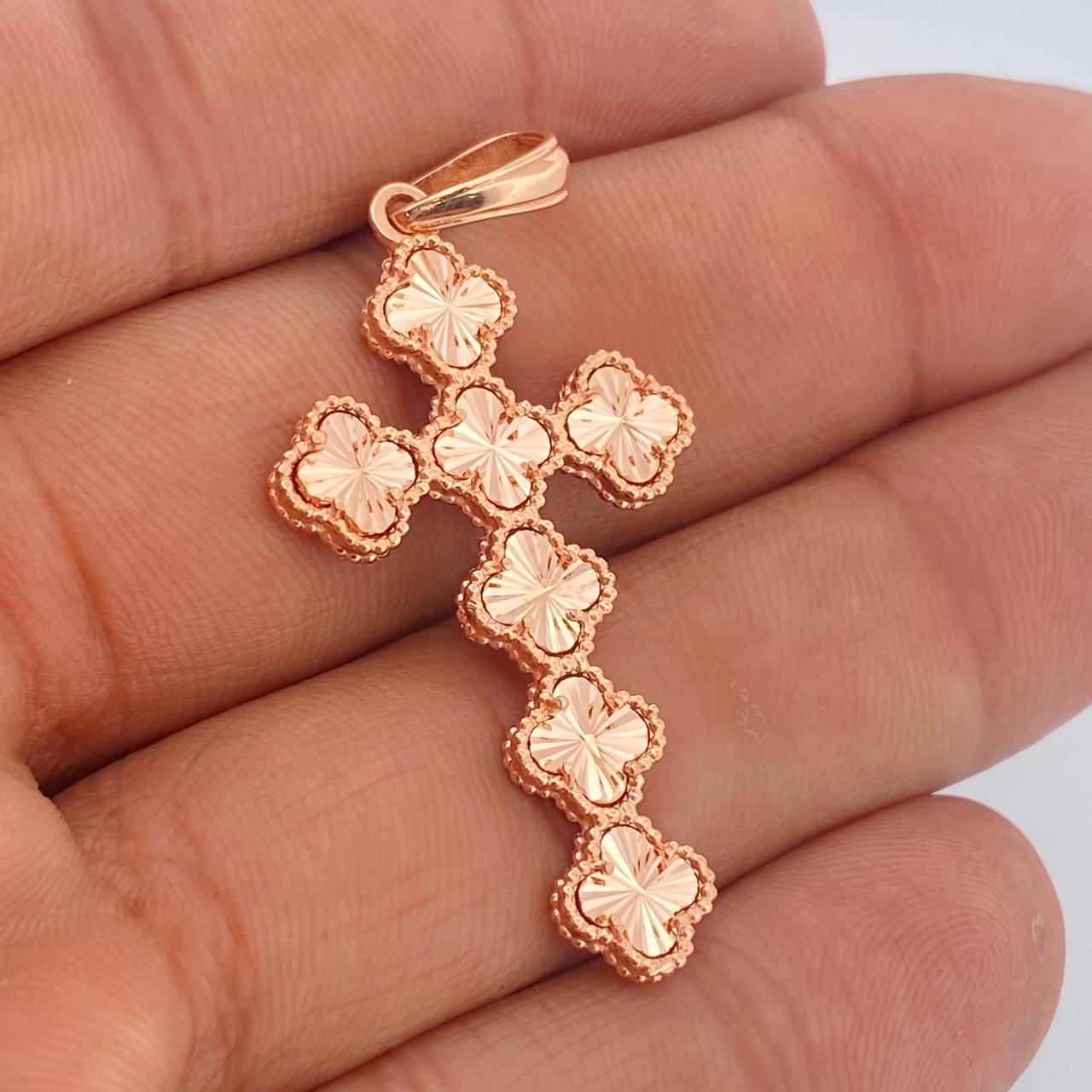 Dije Cruz Trebol 5gr / Oro Rosa 18K &