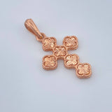 Dije Cruz Trebol 2.4gr / Oro Rosa 18K &