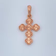Dije Cruz Trebol 2.4gr / Oro Rosa 18K &