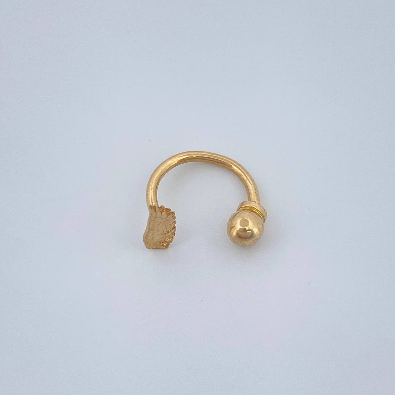 Piercing Curvo Hoja 0.4gr / 1/2 in / Oro Amarillo 18K &
