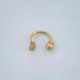 Piercing Curvo Hoja 0.4gr / 1/2 in / Oro Amarillo 18K &
