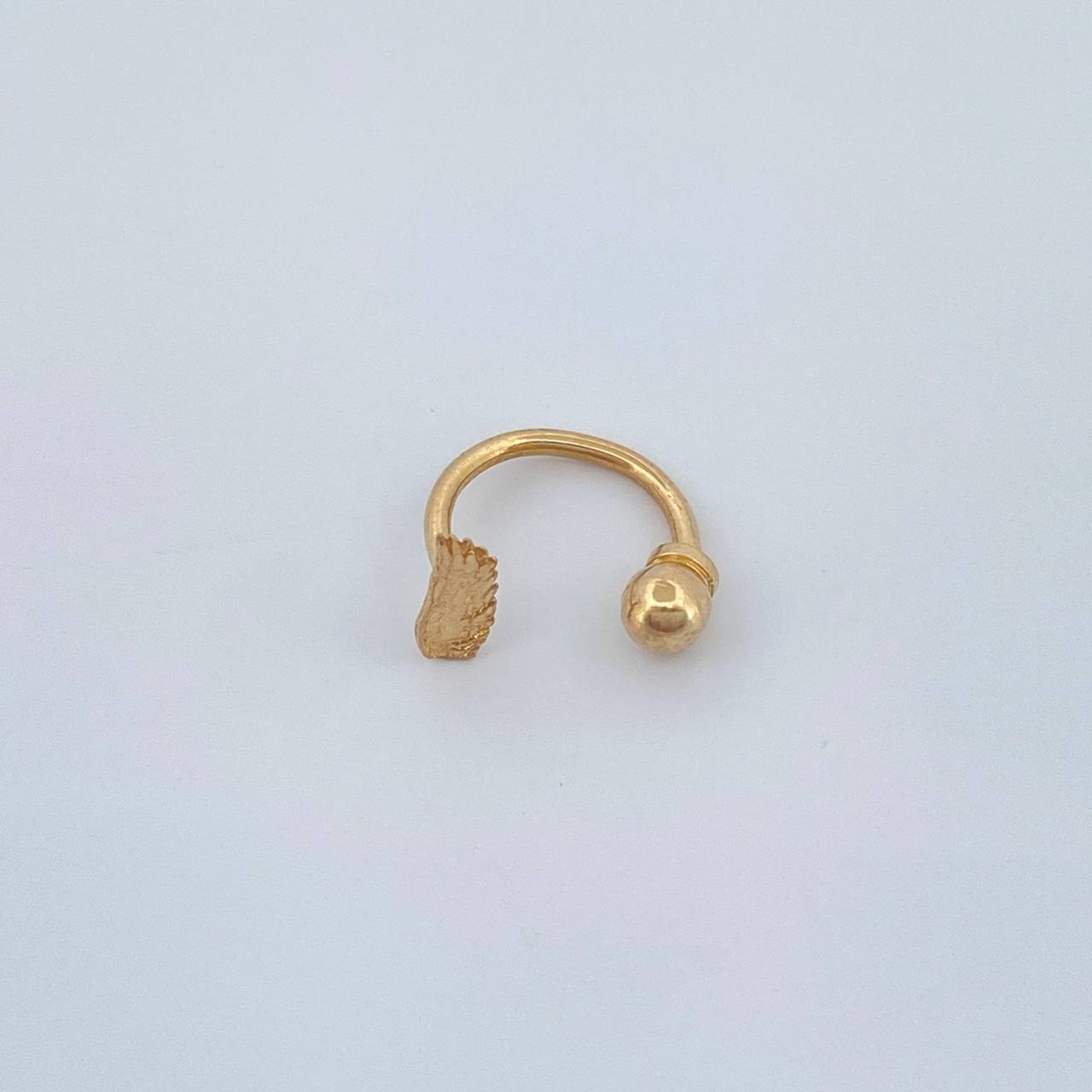 Piercing Curvo Hoja 0.4gr / 1/2 in / Oro Amarillo 18K &