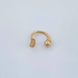 Piercing Curvo Hoja 0.4gr / 1/2 in / Oro Amarillo 18K &