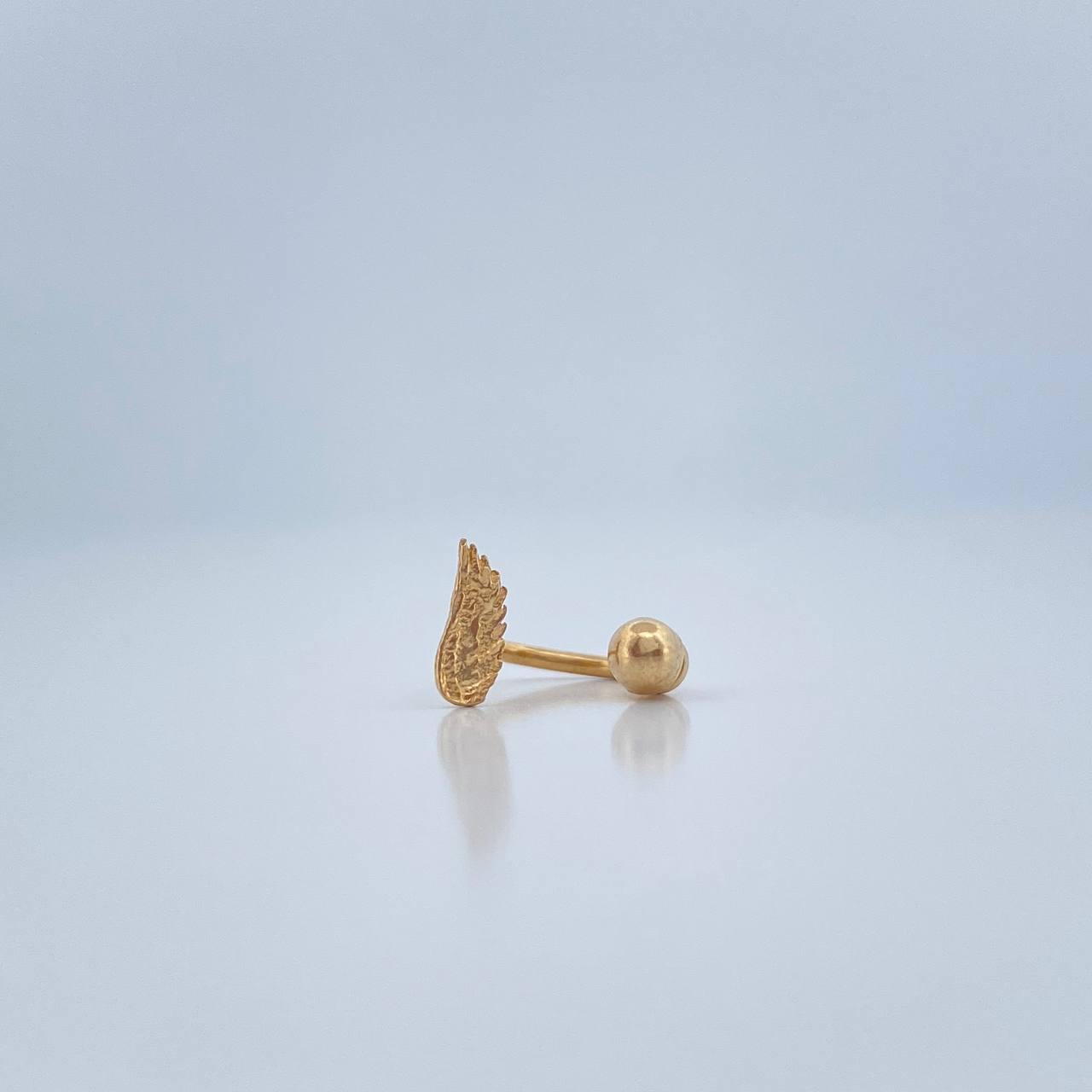 Piercing Curvo Hoja 0.4gr / 1/2 in / Oro Amarillo 18K &