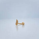 Piercing Curvo Hoja 0.4gr / 1/2 in / Oro Amarillo 18K &