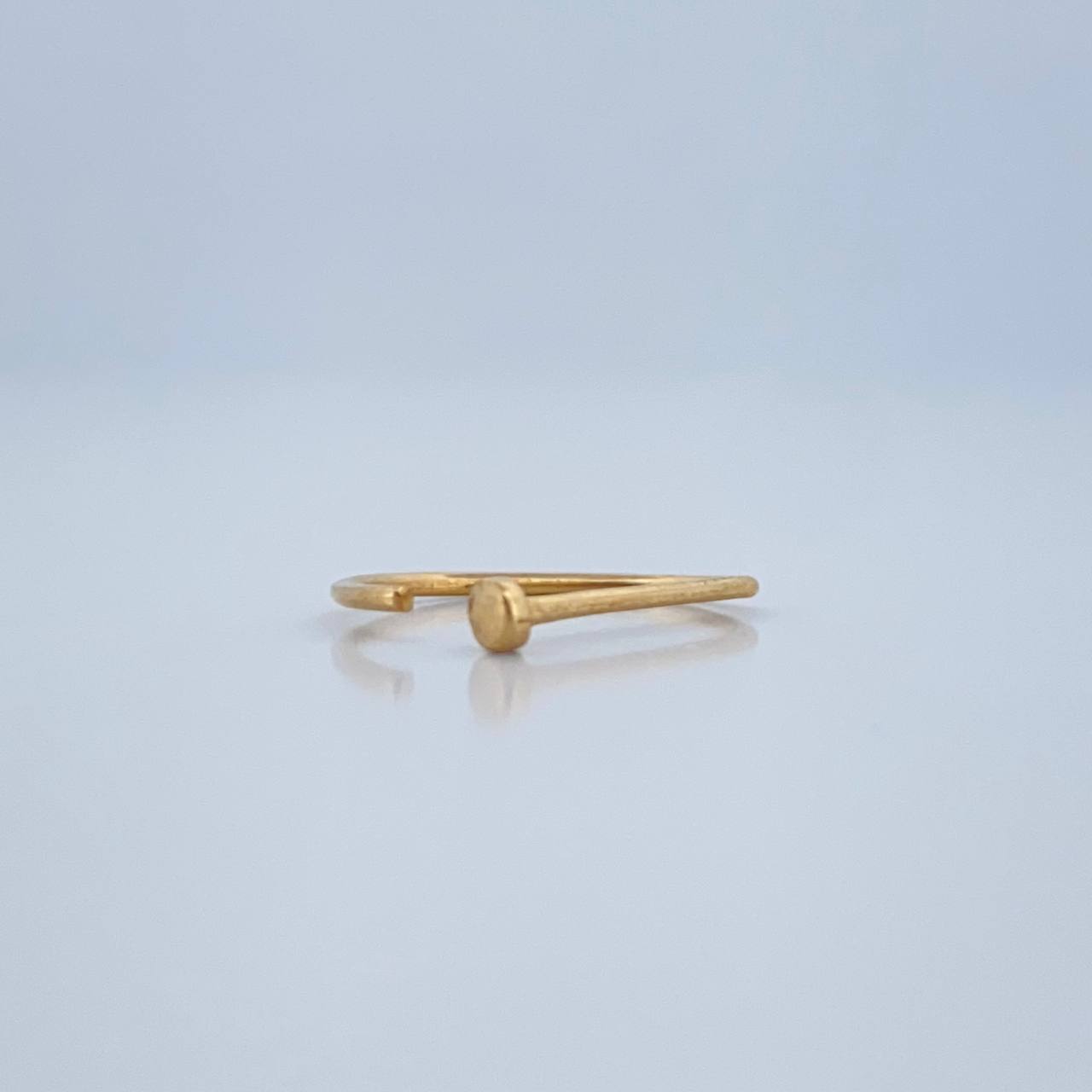 Piercing Media Curva Cabeza Plana 0.35gr / 1/2 in / Oro Amarillo 18K &