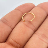 Piercing Media Curva Cabeza Plana 0.35gr / 1/2 in / Oro Amarillo 18K &