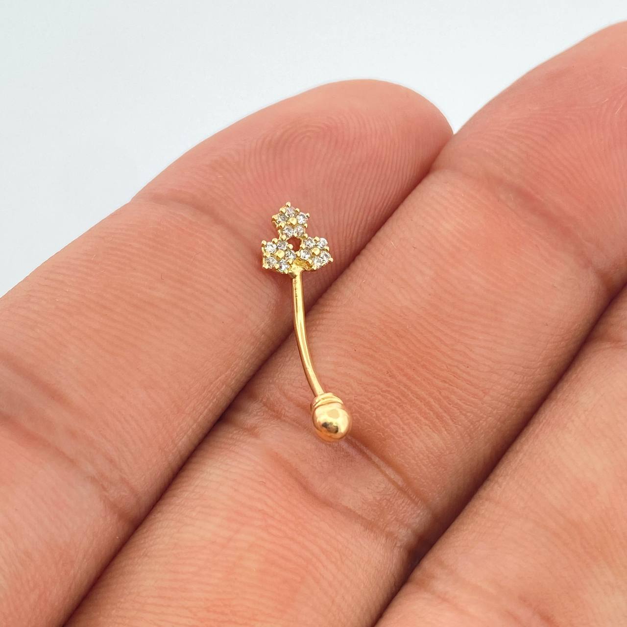 Piercing Ombligo Flores 0.5gr / 3/4 in / Oro Amarillo 18K &