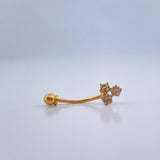 Piercing Ombligo Flores 0.5gr / 3/4 in / Oro Amarillo 18K &