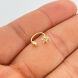 Curved Flower Piercing 0.65gr / 0.5in / 18K Gold +0$