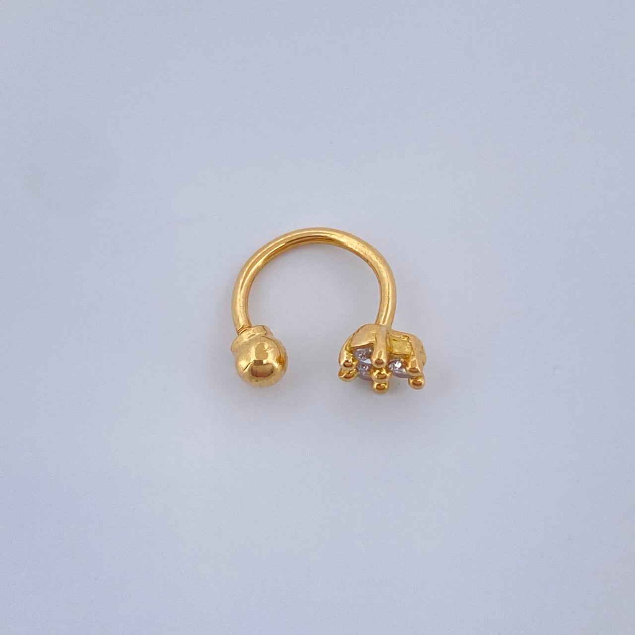 Curved Flower Piercing 0.65gr / 0.5in / 18K Gold +0$