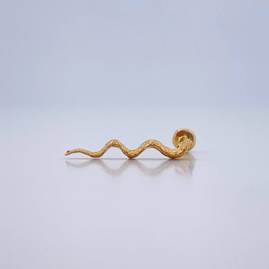 Wave Piercing 0.45gr / 0.5in / 18K Gold