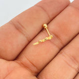 Wave Piercing 0.4gr / 0.5in / 18K Gold +0$