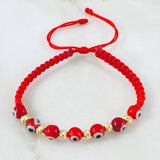 Pulsera Roja Ojos Turcos 0.65gr / Oro Amarillo 18K *