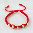 Pulsera Roja Bolas 0.9gr / Oro Amarillo 18K *