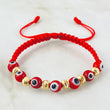 Pulsera Roja Ojos Turcos  1.1gr / Oro Amarillo 18K *