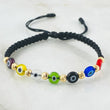 Pulsera Negra Ojos Turcos Colores 0.85gr / Oro Amarillo 18K *
