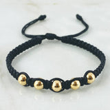 Pulsera Negra Bolas 1.05gr / Oro Amarillo 18K *