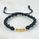 Pulsera Negra Bolas 0.45gr / Oro Amarillo 18K *