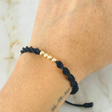 Pulsera Negra Bolas 0.45gr / Oro Amarillo 18K *