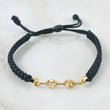 Pulsera Negra Herraje Retazo GC 0.5gr / Oro Amarillo 18K *
