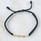 Pulsera Negra Herraje Retazo GC 0.5gr / Oro Amarillo 18K *