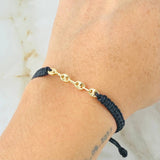 Pulsera Negra Herraje Retazo GC 0.5gr / Oro Amarillo 18K *