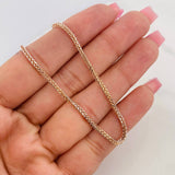 Cadena Franco 5.45g / 23 1/2 in / 1.5mm Dos Oros Blanco Rosa 18K