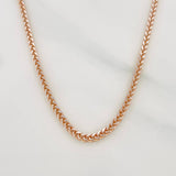 Cadena Franco 5.45g / 23 1/2 in / 1.5mm Dos Oros Blanco Rosa 18K