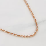 Cadena Franco 5.45g / 23 1/2 in / 1.5mm Dos Oros Blanco Rosa 18K