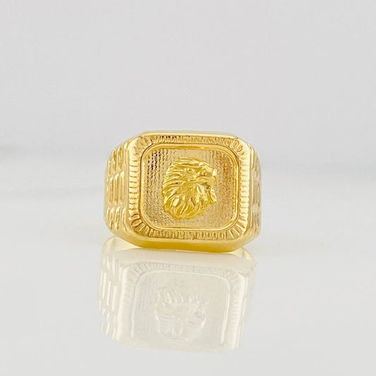 Bordered Eagle Signet Ring 3.75g / T10 1/4 Yellow Gold 18K