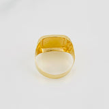 Bordered Eagle Signet Ring 3.75g / T10 1/4 Yellow Gold 18K