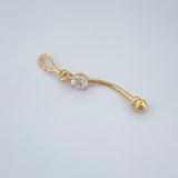 Navel Piercing Wing 0.6gr / 1.3in / 18K Gold $