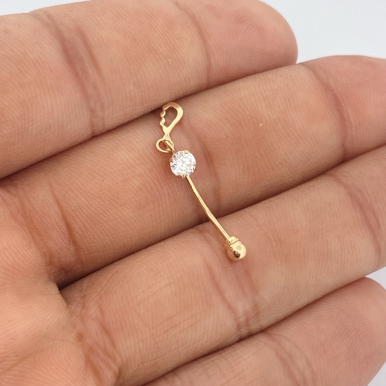 Navel Piercing Wing 0.6gr / 1.3in / 18K Gold $