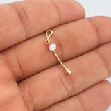 Navel Piercing Wing 0.6gr / 1.3in / 18K Gold $