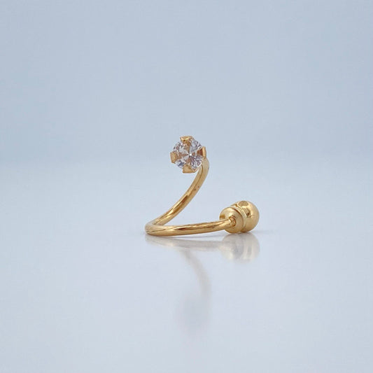 Spiral Piercing Four Claws 0.5gr / 0.5in / 18K Gold $
