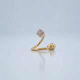 Spiral Piercing Four Claws 0.5gr / 0.5in / 18K Gold $