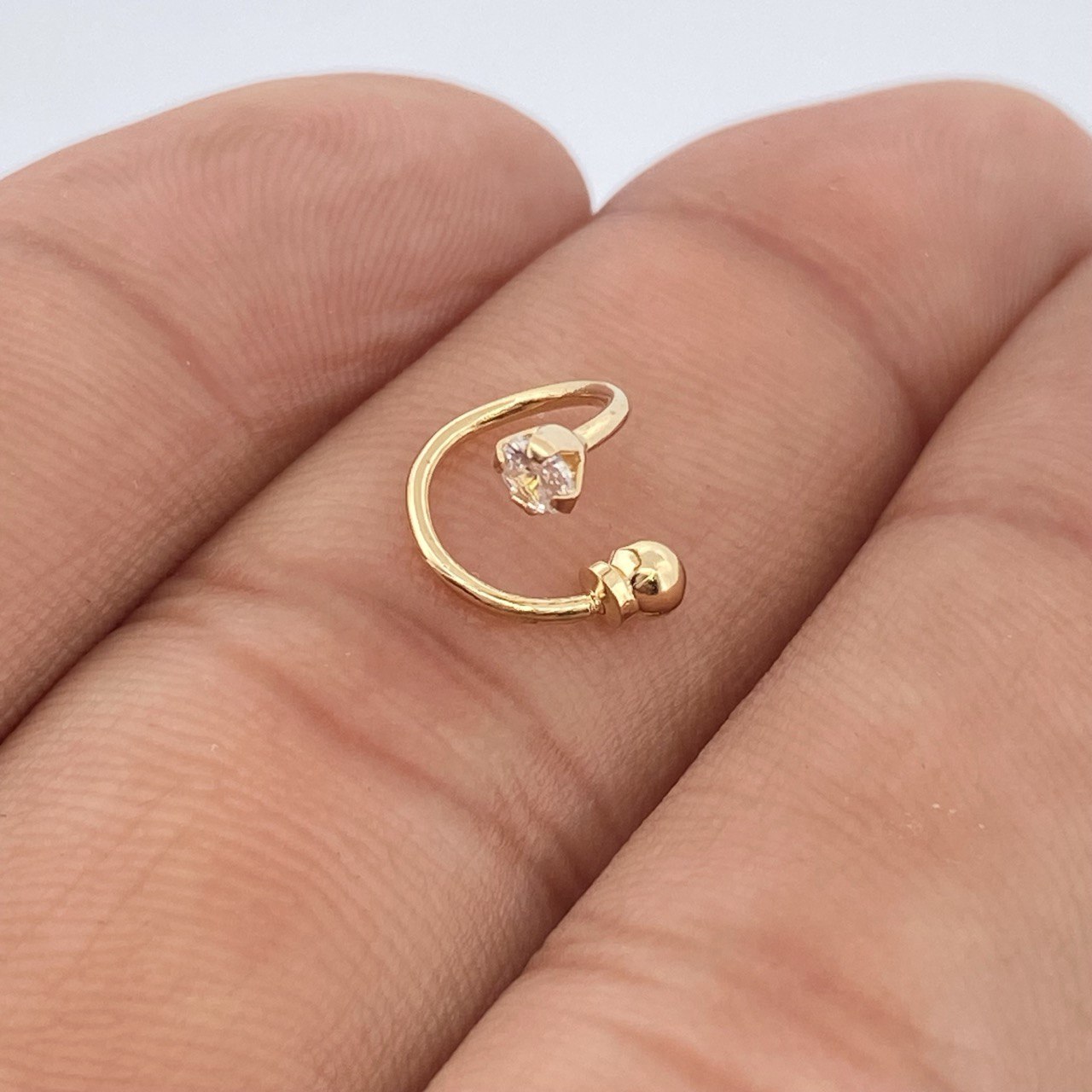 Spiral Piercing Four Claws 0.5gr / 0.5in / 18K Gold $
