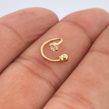 Spiral Piercing Four Claws 0.5gr / 0.5in / 18K Gold $
