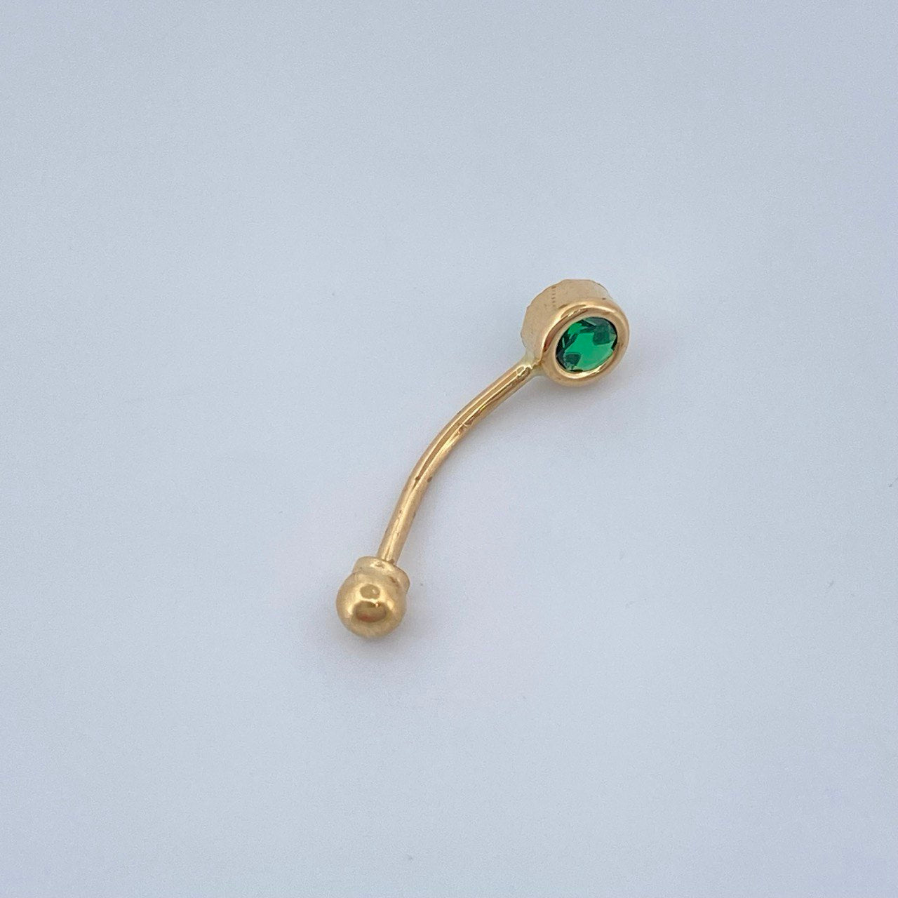 Navel Piercing Beveled Half Curve 0.4gr / 3/4 in / 18K Gold $