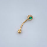 Navel Piercing Beveled Half Curve 0.4gr / 3/4 in / 18K Gold $