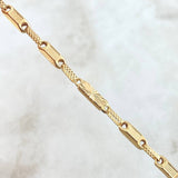 Pulso Rustico Tribal 4.75gr / 19.5cm / 3.6mm Texturizado Oro Amarillo 18K