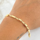 Pulso Rustico Tribal 4.75gr / 19.5cm / 3.6mm Texturizado Oro Amarillo 18K