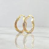Candongas Yussy 2.4gr / 2.2cm / Punteadas Tres Oros 18K *