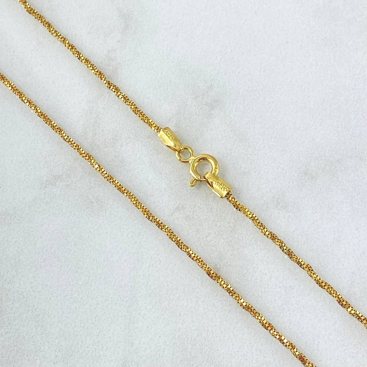 Cadena Veneciana En Espiral 3.05gr / 45cm / 1.2mm Oro Amarillo +3 18K ©