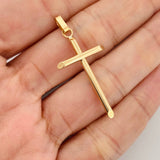 Dije Cruz Puntas Planas 1.3gr / 1 1/2 in / Oro Amarillo 18K &