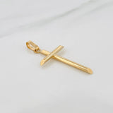 Dije Cruz Puntas Planas 1.3gr / 1 1/2 in / Oro Amarillo 18K &